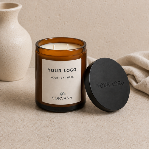 Custom Logo & Text Double Wick Soy Candle – SORVANA