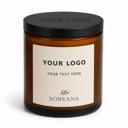 Custom Logo & Text Single Wick Soy Candle – SORVANA