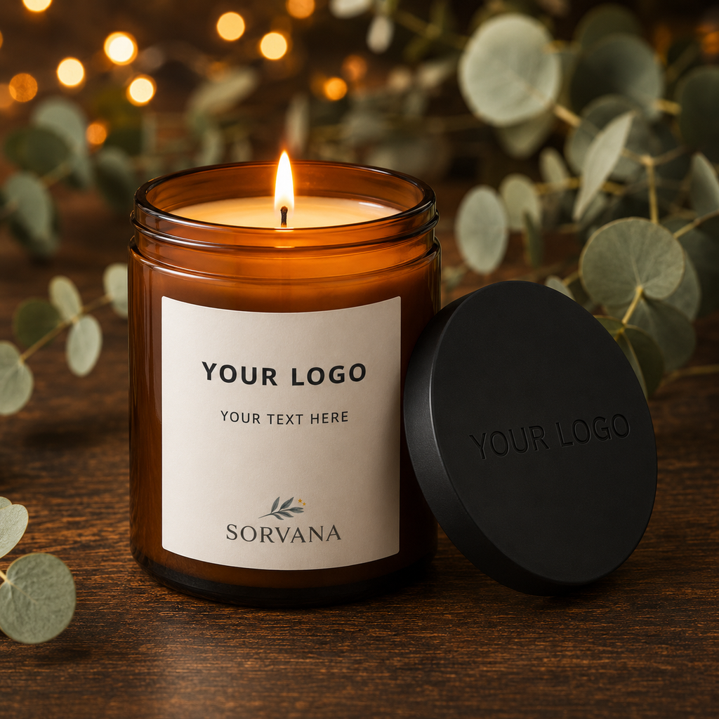 Custom Logo & Text Single Wick Soy Candle – SORVANA