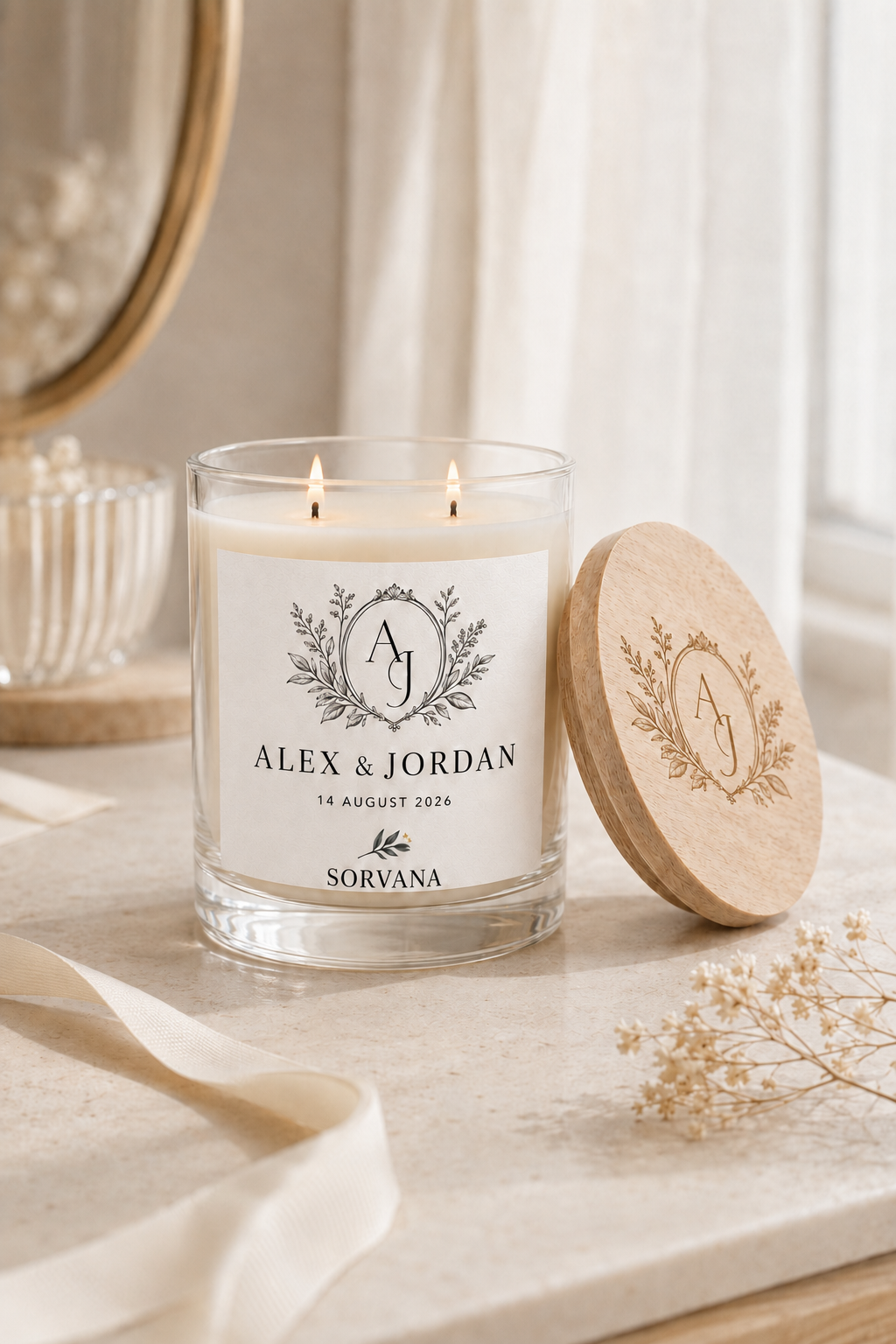Personalised Double Wick Soy Candle – SORVANA