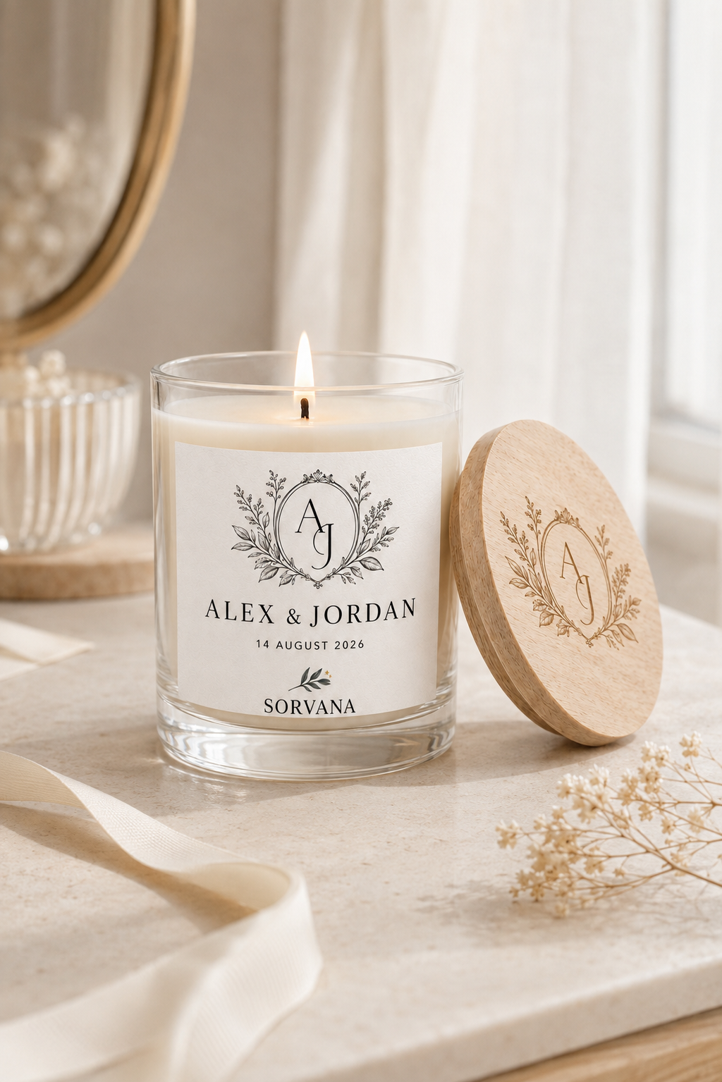 Personalised Single Wick Soy Candle – SORVANA